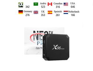 Neox2 무료 쇼와 안드로이드 스마트 TV 박스 Neox X96 미니 TVBox 글로벌 시장 미디어 플레이어 Wi -Fi TV Set Top Box Neo TV EU UK Plug