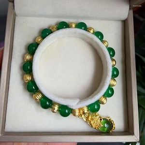 Strand Jade-liknande Jade Agate Money Drawing Pi Xiu Lucky Armband
