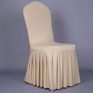 Stol kjol omslag bröllop bankettstol skyddsslipcover dekor veckad kjol stil stol täcker elastisk spandex grossist