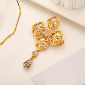 Broches de diamante de diamante canal de grife Big Pins Brand 18K Gold Broche Insect Gifts Pins