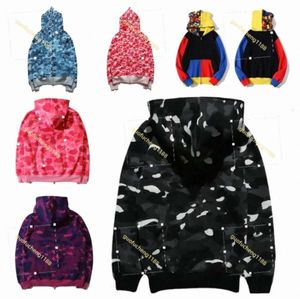 men designer Hoodie Shark Hoodies Zipper Sweatshirts Fashion Full Zip Hoodie Crazy Face Jacket Warm Jackets bapes Hooded Coat size M-XXXL cp 2023 dd