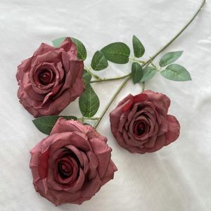 Decorative Flowers Artificial Flower Branch Silk Roses Fake Shopping Mall Restaurant Tea Table Decorations Imitation Diamond Rose Floral