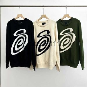 Męskie swetry męskie swetry 22 West Wool Mosquito Cewki Letter Sweter podwójny Jacquard Tshirt Vintage Trend Crewneck 230811 x0921