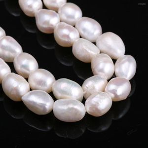 Kedjor Naturliga oregelbundna vita lösa pärlpärlor 10-11 mm Gemstone Charms för halsbandsarmband Sy Craft Smycken