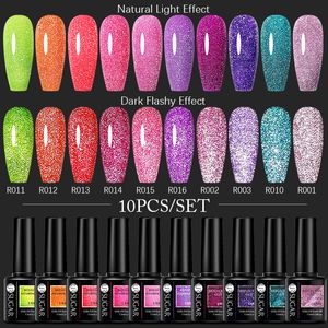 Zestawy do paznokci Ur cukier 10pcs Refleksyjny zestaw żelowy Zestaw Zima Esent Escent Luminous Półprzepustny lakier Manicure LED UV 230921