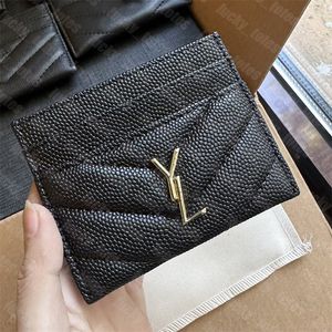 Caviar Card Holder Designer Mini Purse Men Y Wallets Luxury Women Gold Black Cardholder Cover Leather Wallet With Box Coin Pocket Holders