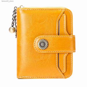 Money Clips High Quality Women's Genuine Leather Wallet Female RFID Anti Theft Card Holder Coin Purse Wallets for Women Clutch Bag Q230921
