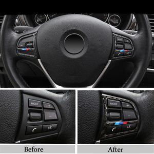 Carbon Fiber Sticker Steering wheel Buttons frame cover trim For BMW 3 4 series 3GT F30 F31 F34 2013-18 Car Styling Accessories230K