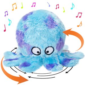Pluszowe lalki Muzyczne zabawki Plush Cute Blue Octopus Birthday Festival Prezenta