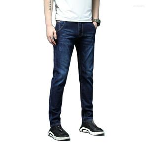 Jeans masculinos 2024 chegada de alta qualidade elástico magro homens skiny cinza plus size 28-40 y809