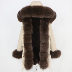 Lavelache Winter Fur Coat Long Parka Men Rabbit Liner Natural Collar Hooded Thick Warm Male Jacket 201204