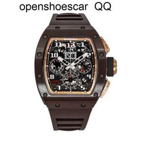 RicharMilles Uhr Tourbillon Schweizer Uhrwerk Mechanische Top-Qualität hergestellte Uhren Rm11-02 Gmt Gold Titan WatchQQSI