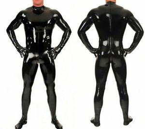 Catsuit kostymer varm försäljning 100% latexdräkt gummi 100% gummi rena svarta tights catsuit 0,4 mm storlek s-xxl