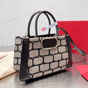 Sacola exclusiva Bolsas de ombro Bolsas de compras vintage nas axilas Totes Mulheres Crossbody Bolsa Bolsa de lona de grande capacidade Couro genuíno Alça ajustável