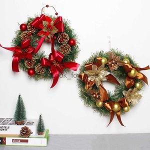 Christmas Decorations 2023 Christmas Garlands Decoration Front Door Pine Cone Wreath Hanging Wall Artificial Flower New Year Home Decor Dropshipping HKD230921