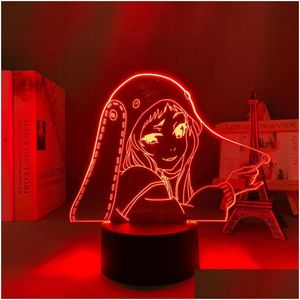 Nattljus 3D Light Kakegurui CompSive Gambler Runa Yomozuki Figure For Kids Bedroom Decor Nightlight Manga Presentrum Bord Drop D OT9HN