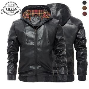 Mens Leather Faux Motorcykeltröjor Jacka Vintage Solid Casual Waterproof Windproof Pu Jackets Fashion Loose Plaid Liner Male Coats 230921