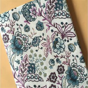 Nova chegada floral impresso tecido de lona algodão linho retalhos tecido diy costura estofando material pano para têxtil artesanal278s