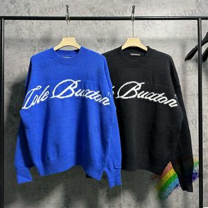 Herrtröjor Black Blue Crewneck CB Sweatshirts för män Kvinnor Pullover Scrawled slogan Jacquard Cole Buxton Sticked tröja T230921