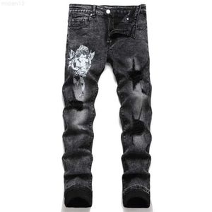 Trendy Paarse Jeans Heren Amri Jeans Designer Broek Zwart Denim Tranen voor Man Borduren Herenmode Gescheurd 9hcuzt0ib