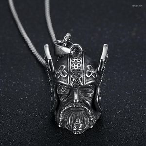 Pendant Necklaces Megin D Stainless Steel Titanium Human Viking Pirate Warrior Motor Small Bell Hip Hop Chain Necklace For Men Women Jewel