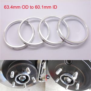 4pcs Yepyeni Tekerlek Hub Merkezli Yüzükler 63 4mm OD ila 60 1mm Kimlik Alüminyum Alloy274G