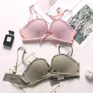 Bras Sets Roseheart Women Fashion Black Green Bow Padded Cotton Panties Push Up Sexy Lingerie Underwear Set A B Japanese
