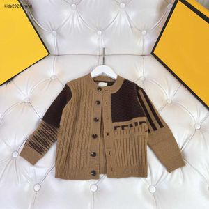 cardigan per bambini bambino Maglione a maniche lunghe Taglia 100-160 CM Metodi di tessitura multipli design di giunzione Giacca lavorata a maglia per ragazza ragazzo Sep20