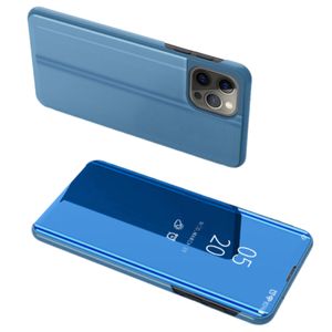 Custodie con supporto a specchio in pelle per iPhone 15 Pro Max 14 13 12 11 XR XS X 8 7 Custodia antiurto per telefono Funda