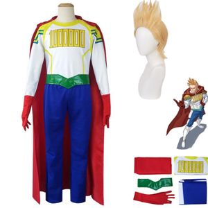 Costumi Catsuit Anime My Hero Academia Mirio Togata Million Costume Cosplay Parrucca Mantello rosso Stampa Combattimenti Uomo Festa di Carnevale Vestito di Halloween