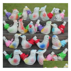 Other Event Party Supplies Favor Creative Water Bird Whistle Clay Birds Ceramic Glazed Song Chirps Bathtime Kids Toys Gift Christm Dh4Rg