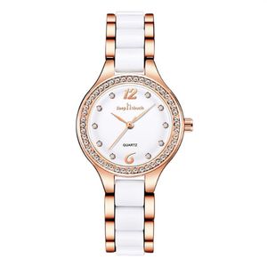 Przyjazd ceramiczny kwarc Ruch Women Watch Diamond Ladies Watches Life Waterproof Ulubione zegarek na rękę 266M