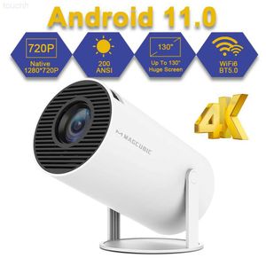 Projektörler Transpeed 4K WiFi6 Projektör Android 11.0 200 ANSI Çift WiFi Allwinner H713 BT5.0 1280*720p Ev Sineması Açık Mekan Taşınabilir L231127