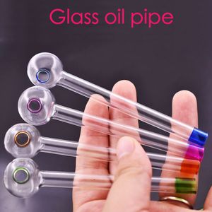 Partihandel Glass Bong Oil Burner Pipe Hookahs Tillverkar Handcraft 4.0 tum tjock Pyrex Färgglada tobakshandledningar för rökning för rökning