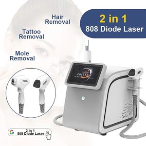 Nyaste 2 i 1 Diode Laser 808 755 1064NM Hårborttagningsmaskin Picosekund Laser Tatuering Borttagningsmaskin Black Doll Skin Care Pigmentations Therapy