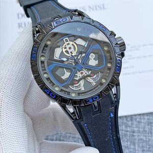 Relógio masculino da marca Roger D 46mm, bateria de quartzo, pulseira de gel de sílica, 8 cores, relógios da moda RD0912181E
