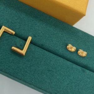 Designer Gold Studs Earrings Fashion Letters F Luxury Charm Jewelry Designer Earring For Womens Jewelry Hoops Huggie Stud Men G239217BF