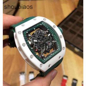 MILLES Luxury Automatic Designer Sport Watches Mens Mechanical Watch Business R I C H A R D Leisure RM055 All Ceramic Green Tape Trend Men SIWSS Movement Wristwatch