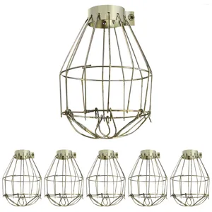 Pendant Lamps 6 Pack Metal Bulb Guard Vintage Industrial Light Cage Small Lamp Shade For Hanging Lighting