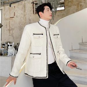 Herrenjacken Herrenmode Herbst Winter 2023 Hohe Qualität Kragen Kurzstil Lose Koreanische Wollmantel Berühmte Straße Tweed Kleidung Z217