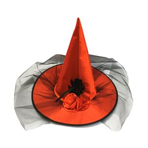 Cappello da strega con decorazioni di Halloween per donna con fiori di rosa Cappelli eleganti per ragazze Puntelli cosplay per feste all'ingrosso YMHAT001