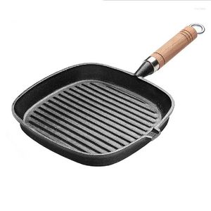 Kastpannor gjutjärn stekpanna 22cm/24 cm non-stick pannkake biff stekpanna kök gas spis induktion spis universal köksredskap