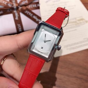 Luxury Women Watches Fashion Lady WristWatches Prostokąta najlepsza marka projektant skórzany pasek kwarcowy zegarek dla kobiet w Boże Narodzenie198l