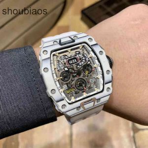 Watch luksus r i c h a r d biały projektant zegarki z włókna węglowego Sport Sport Watche Milles datą biznes spersonalizowany wielofunkcyjny mens automatyczna taśma mechaniczna