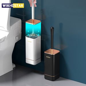 Toilet Brushes Holders WIKHOSTAR TPR Silicone Toilet Brush Flexible Soft Bristles Cleaning Brush No Dead Corner WC Toilet Brush Bathroom Accessories 230921