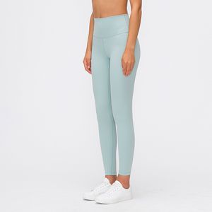 Luluwomen con leggings con logo Pantaloni da yoga Pantaloni da fitness sportivi per piedi piccoli elasticizzati a vita alta