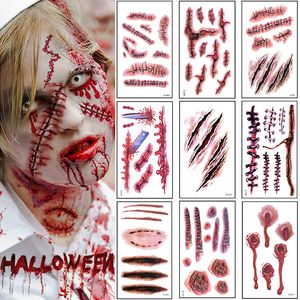 Other Tattoo Supplies Halloween Sticker Horror Series Small Arm Waterproof Scar Face 230921