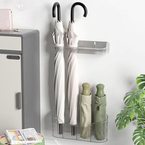 Umbrella Stands Storage Rack Wallmounted Standing Holder Draining Box Behind The Door 4 Holes Hallway Entryway Office Home 230920