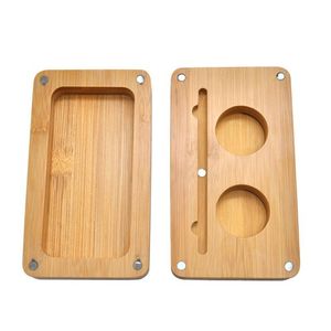 Красочная силиконовая коробка для хранения Jar Bamboo Wood Spoon Kit Rolling Herb Tray Handroller для бонга Инструмент для курения Инструмент для воскового масла DHL Free