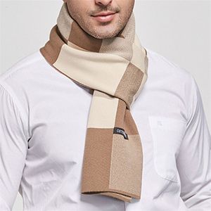 Lenços marca de luxo homens cachecol inverno quente cashmere moda masculina pashmina xale negócios bufandas acessórios masculinos 230921